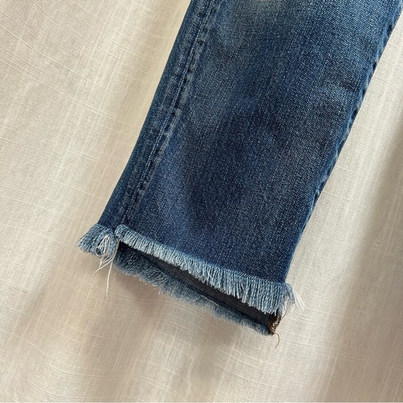 Madewell perfect vintage Jean medium indigo wash distressed raw hem size 25 - Picture 4 of 15